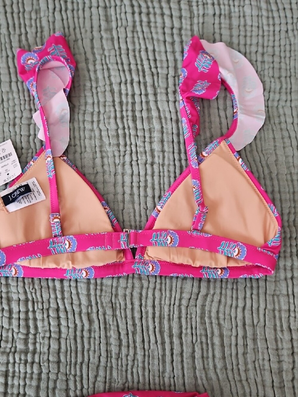 J. Crew Hot Pink Printed High-Waist Bikini Set - Picture 6 of 9